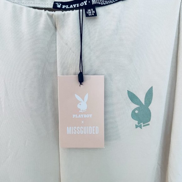 NWT | PLAYBOY x Missguided Lifestyle Soft Touch Leggings | Size 4 | Stone Colour - Picture 7 of 10